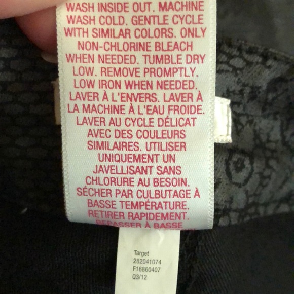 Black flower print skinny pants - Picture 6 of 6